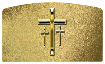 DACRO 517 GD SH GD Gold 3 Crosses Shimmer Gold Background